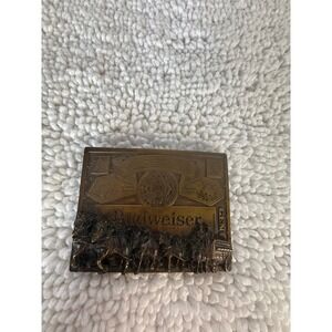 Vintage Budweiser Belt Buckle Anheuser Busch Brass Horse Drawn‎ Wagon
